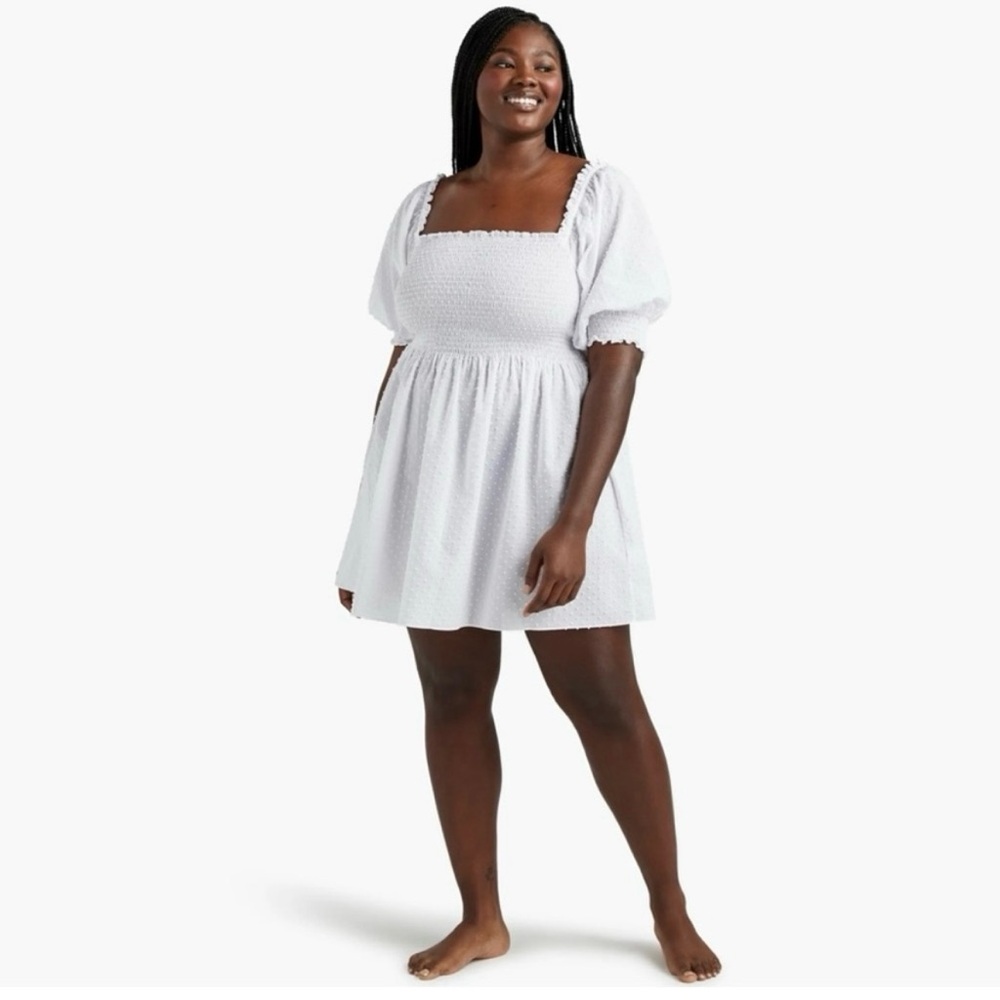 Hill House Home Athena Dress in Sheer White Swiss Dot ⚪️